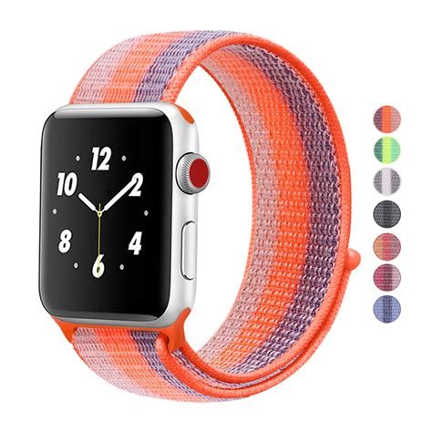 Woven Nylon Sports Strap Sport Loop Band For Apple Watch 40mm 44mm New ...