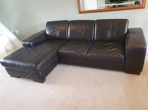 Second hand leather corner sofa | in Warwick, Warwickshire | Gumtree