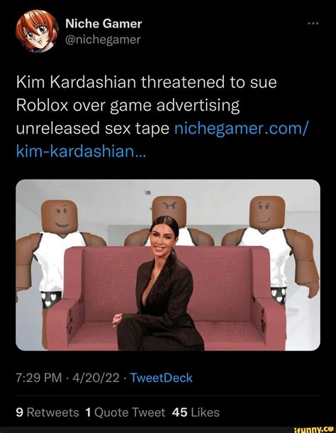 Kim Kardashian threatened to sue Roblox over game advertising unreleased sex tape nichegamer.com ...