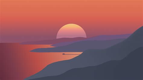 Artistic Sunset 4K, Minimalist, HD Wallpaper | Rare Gallery