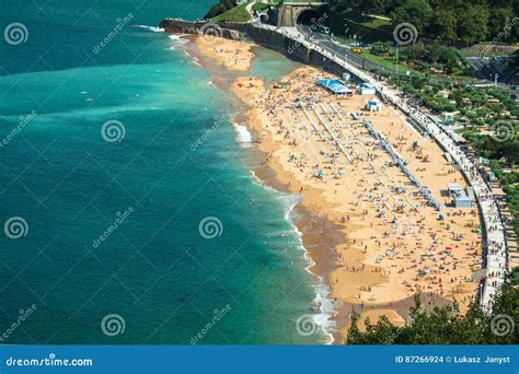 La Concha Beach in San Sebastian,Spain. Stock Photo - Image of sunlight, atlantic: 87266924