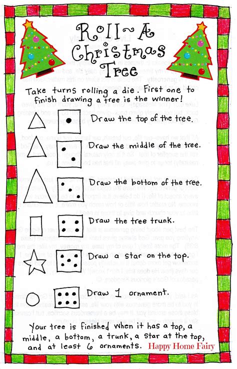 Roll-A-Christmas-Tree Game – FREE Printable! | Christmas tree game ...