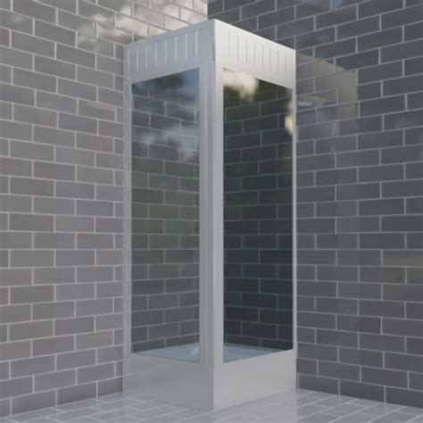 White Frame Corner Unit Shower - Edmar