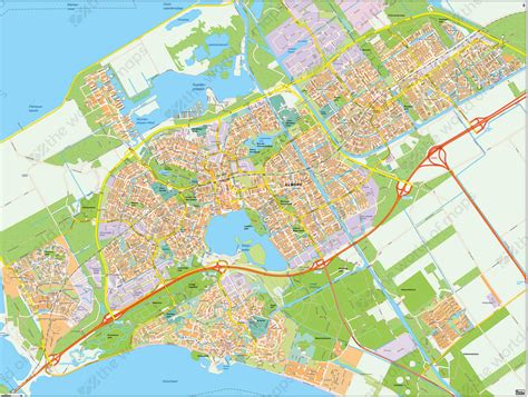 Digital City Map Almere 390 | The World of Maps.com