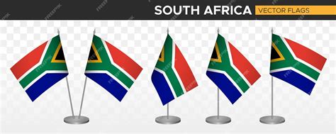 Premium Vector | South africa desk flags mockup 3d vector illustration table flag of rsa