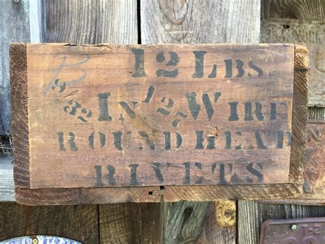 Vintage/antique wooden storage advertising box | Etsy