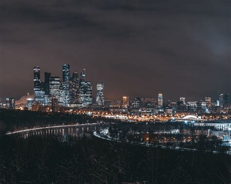 View Moscow city night time, | Free Photo - rawpixel