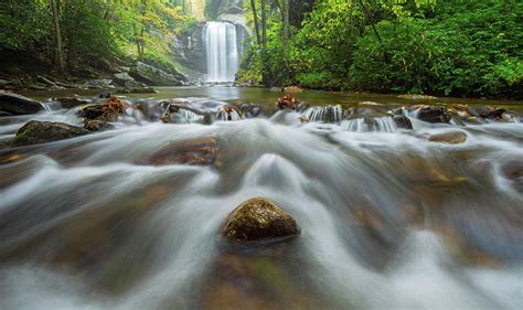 Looking Glass Falls waterfall in Pisgah National Forest Photograph by Kevin Adams - Fine Art America