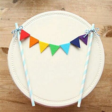 Bunting flag cake topper. | Flag cake topper, Kids cake toppers, Birthday party decorations