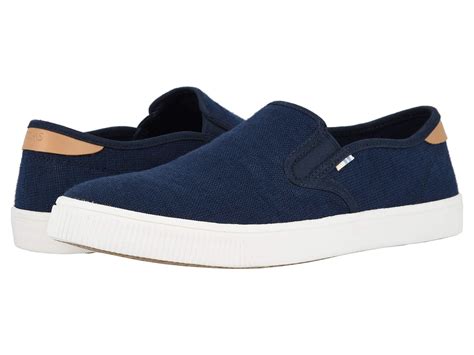 TOMS Navy Heritage Canvas Mens Baja Slip-ons Topanga Collection in Blue ...