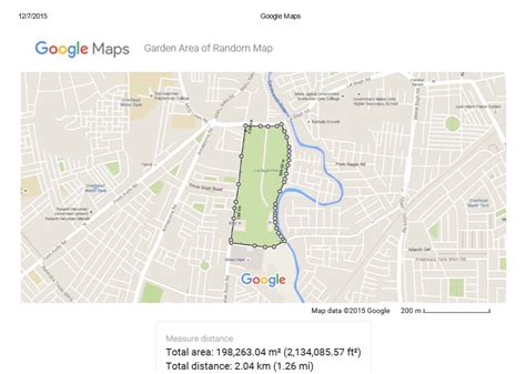 Measure Area in Google Map - Print and share measurement