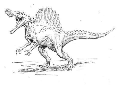 Spinosaurus Sketch Art by TerraReptile on DeviantArt | Dinosaur sketch ...