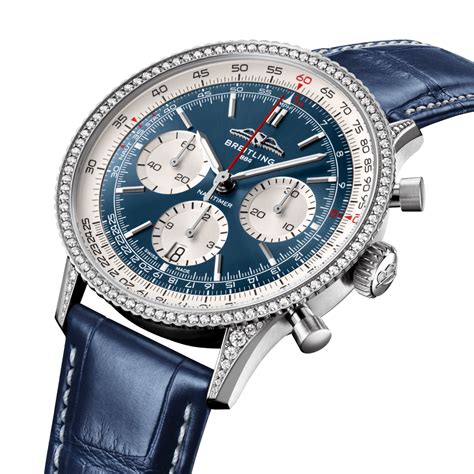 Navitimer B01 Chronograph 41 Stainless steel (gem-set) - Blue AB0139631C1P1 | Breitling