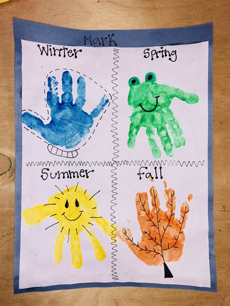 Season handprint craft | Classroom crafts, Daycare crafts, K crafts