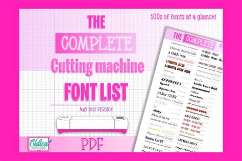 Cutting Machine Font List, Font List for Cricut