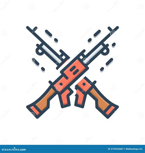 Color Illustration Icon for Crossfire, Gun and Battle Stock Illustration - Illustration of ...