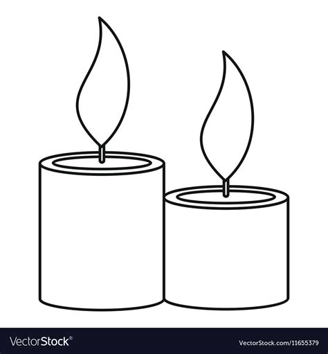 Aromatic candles icon outline style Royalty Free Vector