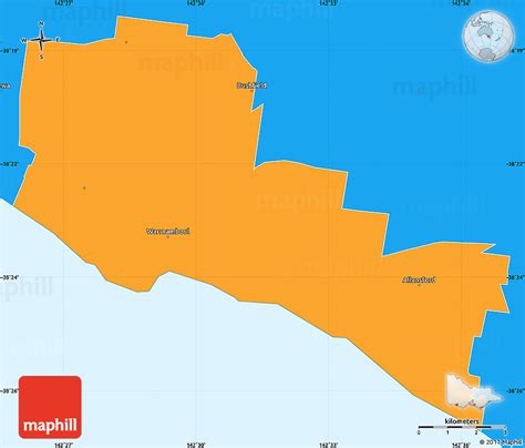 Political Simple Map of Warrnambool