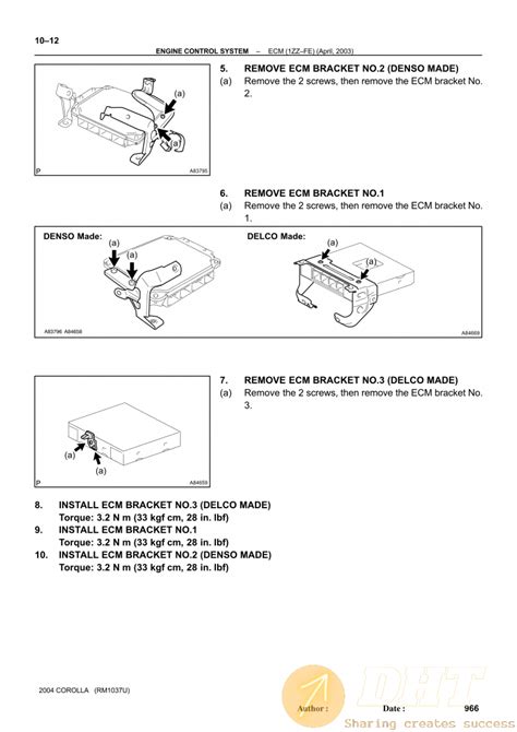 TOYOTA COROLLA 2004 REPAIR MANUAL FREE | Automotive Software, Repair ...