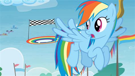 Rainbow Dash flying and looking back in Rainbow Falls My Little Pony ...