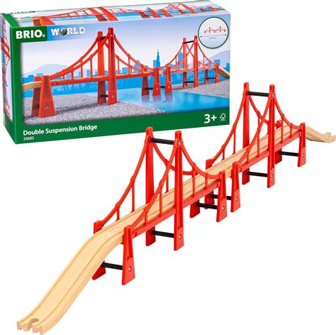 BRIO 33683 Double Suspension Train Bridge for Kids Age 3 Years Up ...