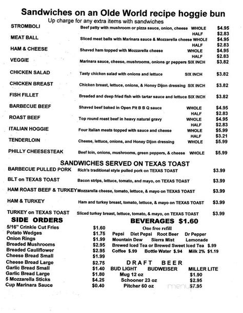 Menu of Linney's Pizza in Frankfort, KY 40601