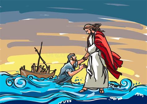 Jesus Walking Water Stock Illustrations – 409 Jesus Walking Water Stock Illustrations, Vectors ...