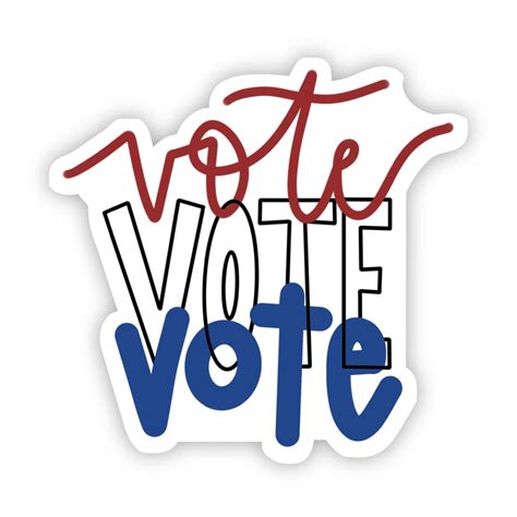 Vote Vote Vote Red, White, and Blue Sticker - Caligraphy – Big Moods