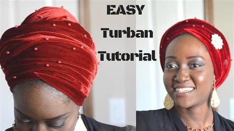 EASY Turban Tutorial |How to Tie Nigerian Velvet Turban - YouTube