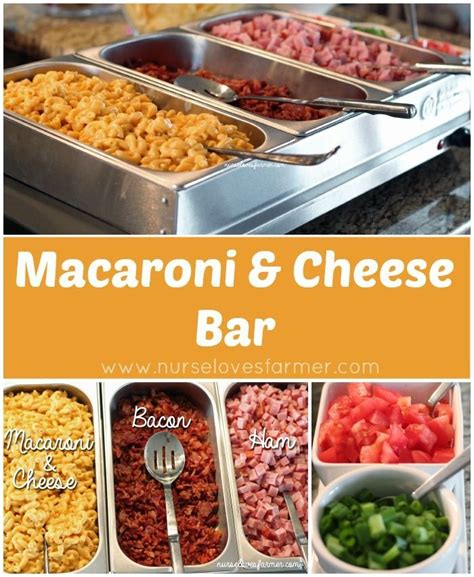 Macaroni and Cheese Bar | So fun for a party! | Party food bars, Reception food, Pasta bar