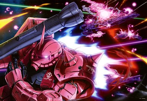 Wallpaper : Zaku II Char's Custom, Mobile suit, Mobile Suit Gundam, anime, mechs, Super Robot ...