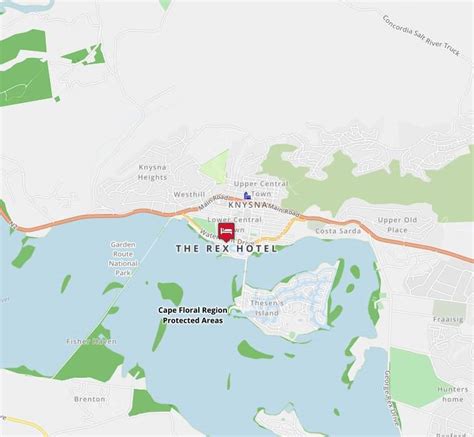 Map for The Rex Hotel - Knysna Hotel - Garden Route Hotels