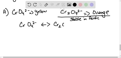 SOLVED:(a) Give the chemical formulas and colors of the chromate and ...