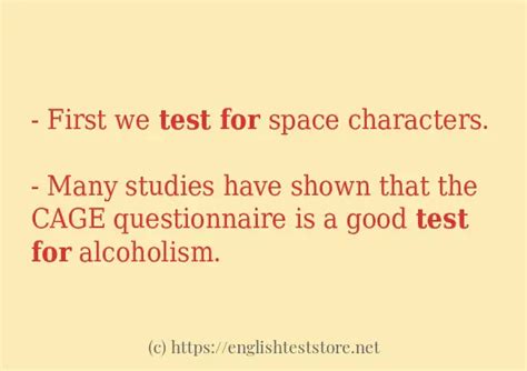 Example sentences of "test for" - EnglishTestStore Blog