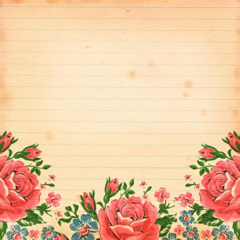 Free Vintage floral Digital Scrapbooking Paper by FPTFY 6 - Free Pretty Things For You