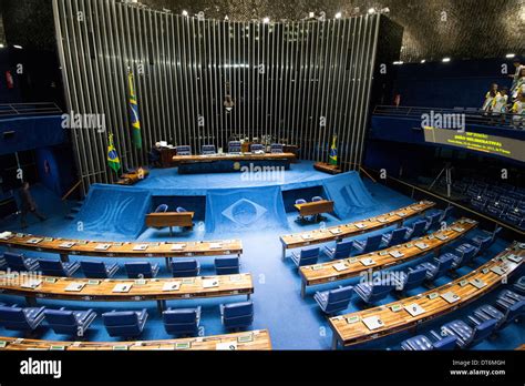 Interior of the Brazilian Federal Senate in the Upper House of the National Congress of Brazil ...