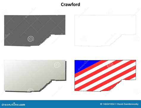 Crawford County, Pennsylvania Outline Map Set Stock Vector ...