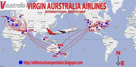 airlines central: VIrgin Australia routes map