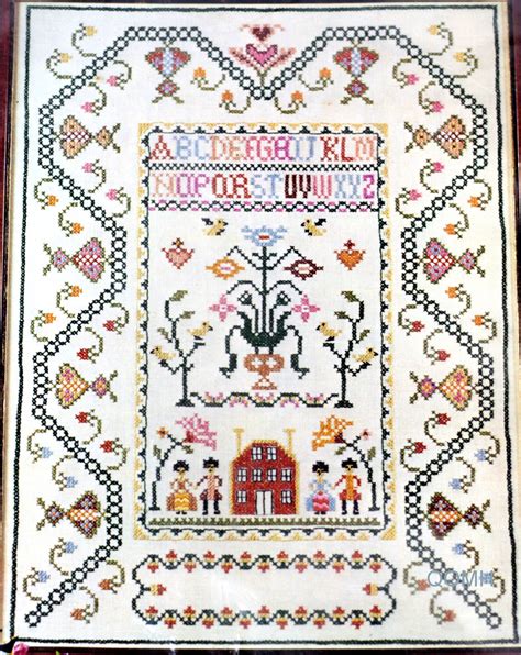 FRIENDSHIP SAMPLER Vtg Stamped Cross Stitch Kit Linen Colonial Museum ...