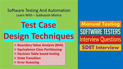 Test case design Techniques in software testing - YouTube