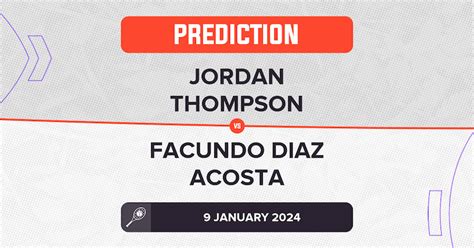 Jordan Thompson vs Facundo Diaz Acosta Prediction - ATP Adelaide 2024