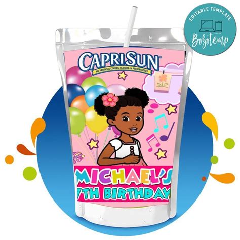 Gracie's Corner Capri Sun Birthday Digital File Printable | Createpartylabels