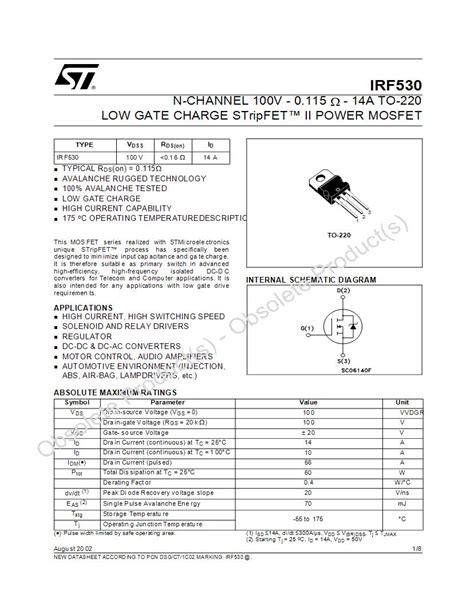 IRF530 MOSFET | Mouser