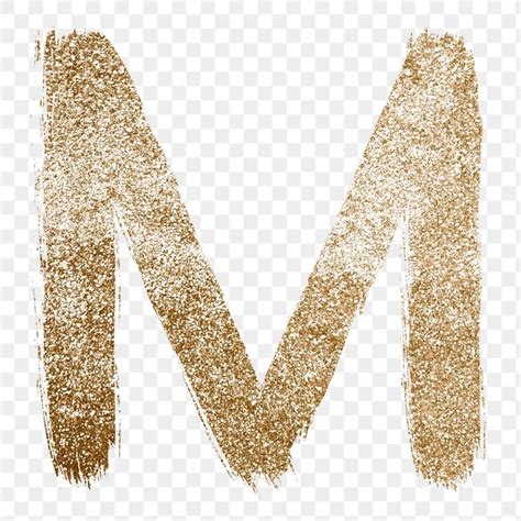 the letter m is made out of gold glitter on a transparent background, hd png