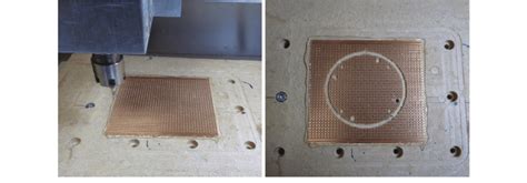 Machining the circular circuit board. The matrix board is secured to... | Download Scientific ...