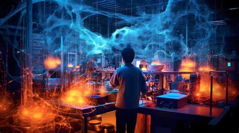 Premium Photo | Quantum entanglement experiment A scientist in a ...