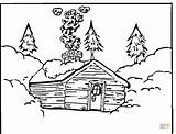 Mountain Cabin Coloring Page Pages sketch template
