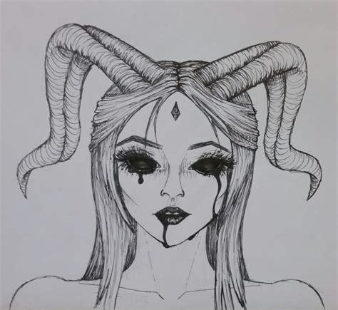 demon girl drawing easy | Demon drawings, Girl drawing easy, Easy drawings