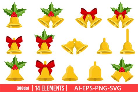 Christmas Bells Clipart Vector Design Graphic by Emil Timplaru Store ...