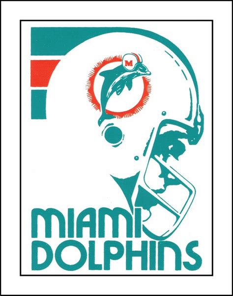 Vintage Miami Dolphins Helmet Logo Poster, Pro Football Memorabilia ...